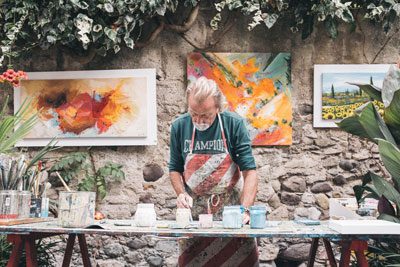 man working on his craft